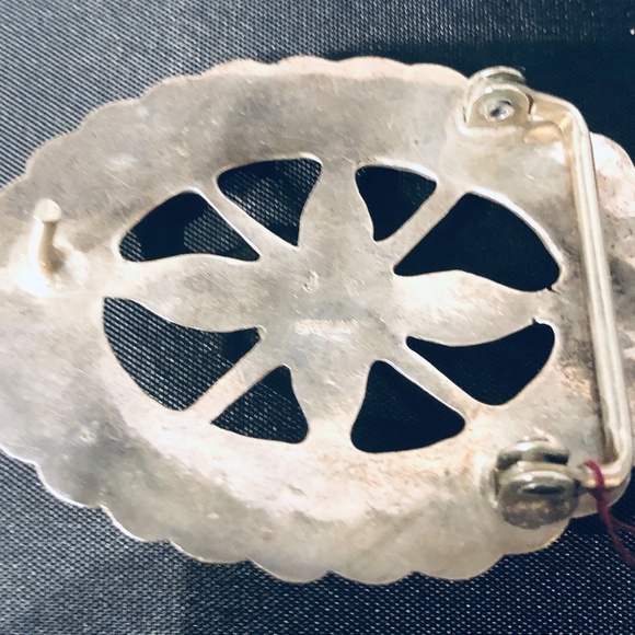 Navajo Sterling Silver Belt Buckle - Picture 2 of 5